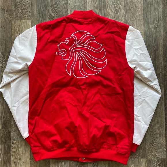 Adidas Team GB Letterman Jacket Great Britain Red White - Picture 5 of 6